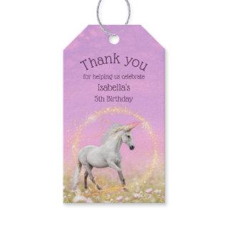 Unicorn Birthday Party Pink and Lavender Thank You Gift Tags