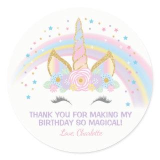 Unicorn Birthday Star Favor Stickers