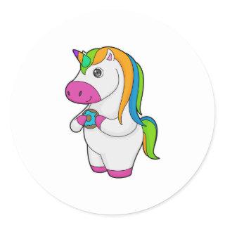 Unicorn Donut Classic Round Sticker