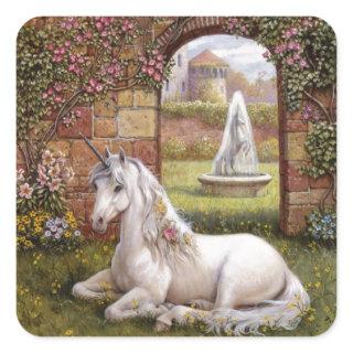 Unicorn Garden Square Sticker