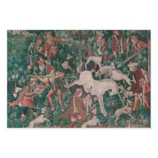 Unicorn Hunt Medieval Art - Unicorn Defends Himsel  Sheets