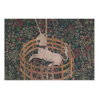 Unicorn Hunt Medieval Art - Unicorn Rests in Garde  Sheets