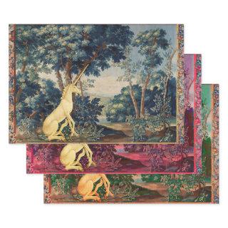 UNICORN IN WOODLAND LANDSCAPE,TREES,GREENERY   SHEETS