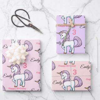 Unicorn Little Girl's Birthday Party Gift  Sheets