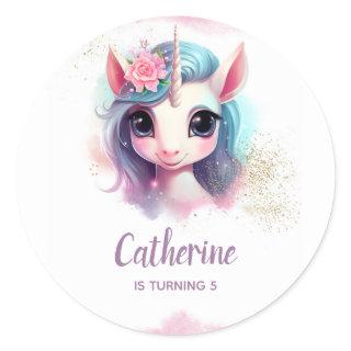 Unicorn Party Favor Tag Sticker