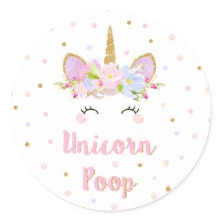 Unicorn Poop Sticker Birthday Party Favor Labels