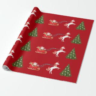 Unicorn Pulling Santa's Sleigh Christmas Gifts