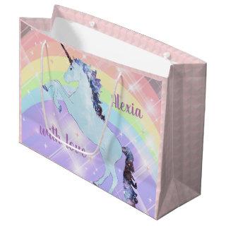 Unicorn, rainbow, for girls, children's, festive, large gift bag