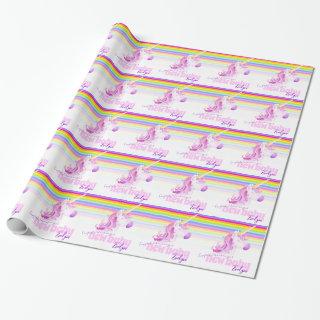 Unicorn rainbow personalized new baby paper wrap