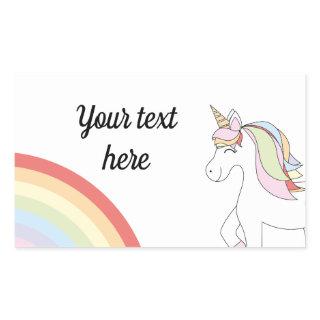 Unicorn rainbow rectangular sticker