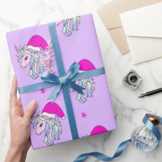 Unicorn Santa Christmas gift  purple