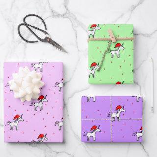 Unicorn Santa in a Variety of Backgrounds  Sheets