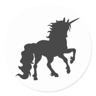 Unicorn  silhouette - Choose background color Classic Round Sticker