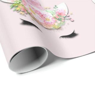 Unicorn Sparkly Glitter Pink Fairly Floral Pastel