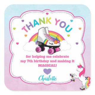 Unicorn Stickers Roller Skating Party Favors Label