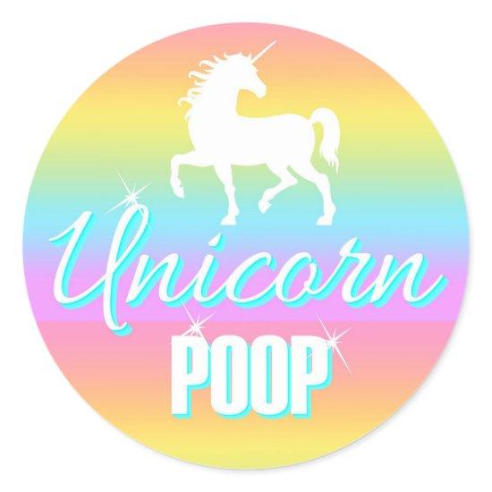 Unicorn Stickers, Unicorn Poop, party favors Classic Round Sticker