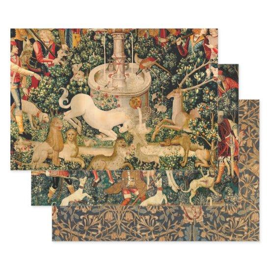 Unicorn Tapestries Found Legend Myth Medieval Art  Sheets