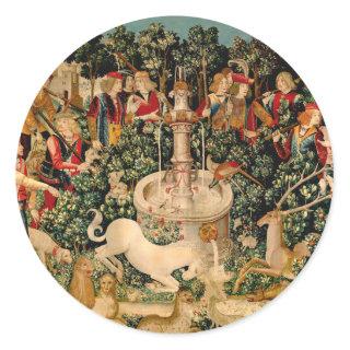 Unicorn Tapestries Found Legend Mythical Classic Round Sticker