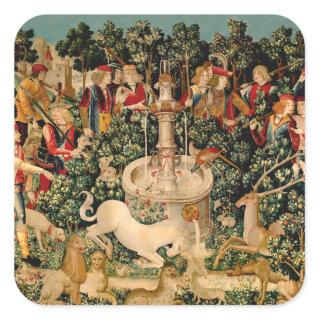 Unicorn Tapestries Found Legend Mythical Square Sticker