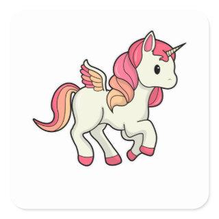 Unicorn with Wings Square Sticker