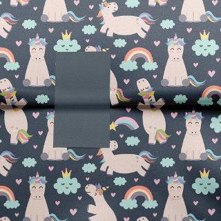 Unicorns and Rainbows Blue Pink Girl Pattern Kid Tissue Paper