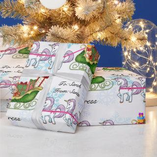 Unicorns Pulling Santa's Sleigh Add Child's Name