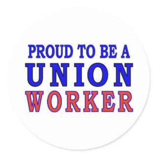 UNION WORKER CLASSIC ROUND STICKER