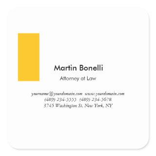 Unique Classical Simple Black & White Square Sticker