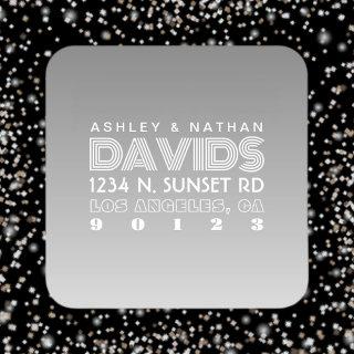 Unique Creative Grey Ombre Return Address Square Sticker