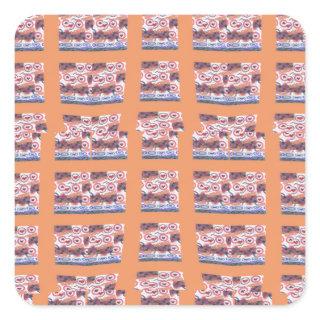Unique Elegant Heart-Patterned Artwork for All Age Square Sticker