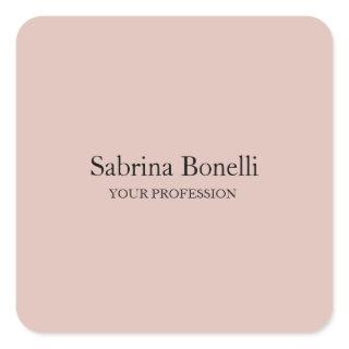 Unique Elegant Plain Simple Rose Gold Color Square Sticker