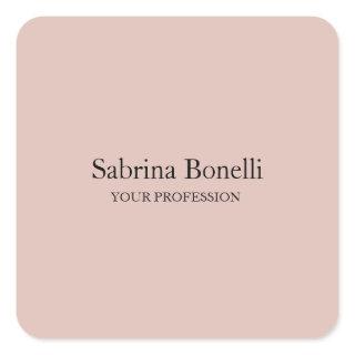 Unique Elegant Plain Simple Rose Gold Color Square Sticker