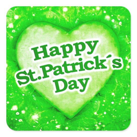 Unique Happy St Patrick´s Day Design Square Sticker