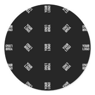 Unique Modern Logo Pattern Template | Black Classic Round Sticker