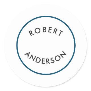Unique Modern Minimalist Plain Classic Round Sticker