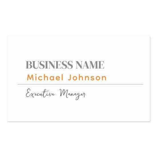 Unique modern professional minimalist profile rectangular sticker