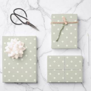 Unique Pastel Grey Beige & White Polka Dot Pattern  Sheets