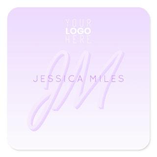 Unique Professional Name Template | Light Purple Square Sticker