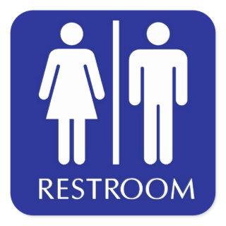 Unisex restroom sign square sticker