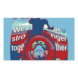 United in Hope: Stronger Together - USA Art Print  Rectangular Sticker