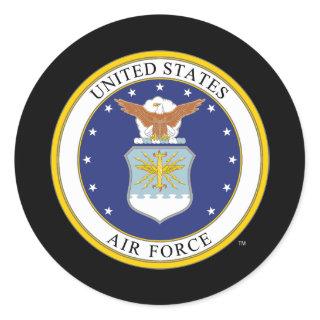 United States Air Force Emblem Classic Round Sticker
