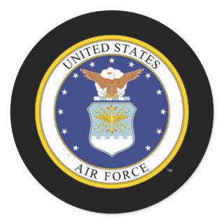 United States Air Force Emblem Classic Round Sticker