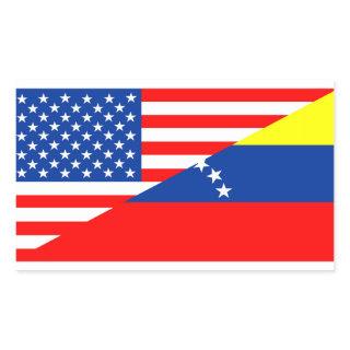 united states america venezuela half flag usa rectangular sticker