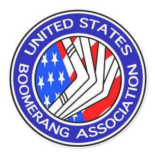 United States Boomerang Association round sticker