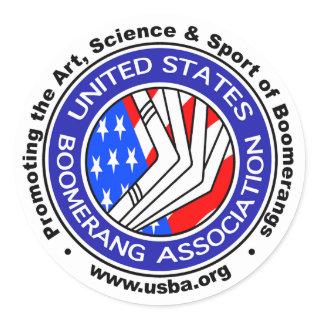 United States Boomerang Association round sticker3 Classic Round Sticker