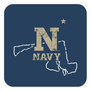 United States Naval Academy State Love Square Sticker