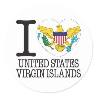 United States Virgin Islands Love v2 Classic Round Sticker