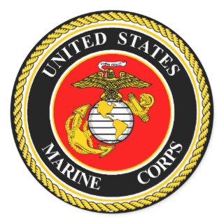 UNITES STATES MARINE CORPS CLASSIC ROUND STICKER