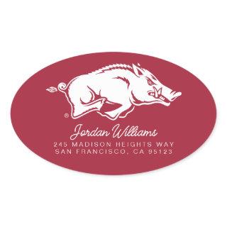 University of Arkansas Razorbacks Logo Oval Sticker