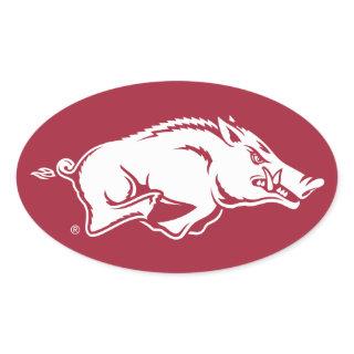 University of Arkansas Razorbacks Logo Oval Sticker